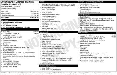 2020 Chevrolet Colorado ZR2