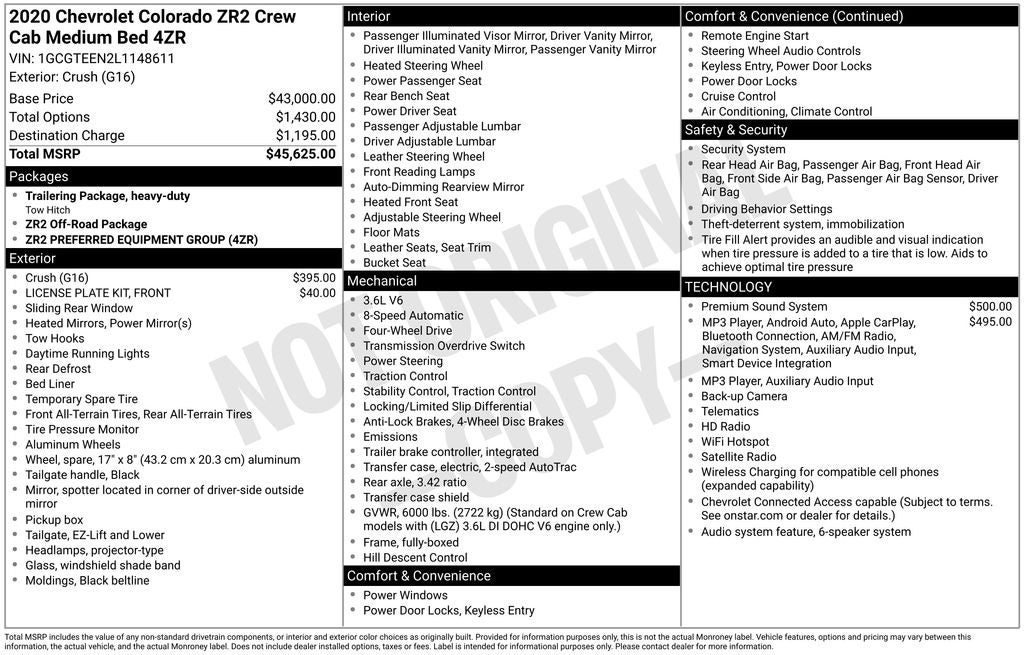 2020 Chevrolet Colorado ZR2
