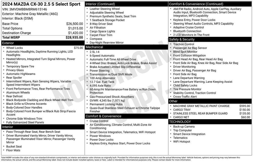 2024 Mazda Mazda CX-30 2.5 S Select Sport