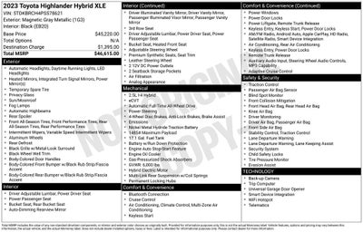 2023 Toyota Highlander Hybrid XLE