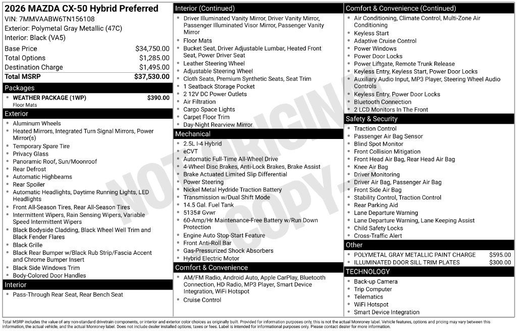 2026 Mazda Mazda CX-50 Hybrid Preferred