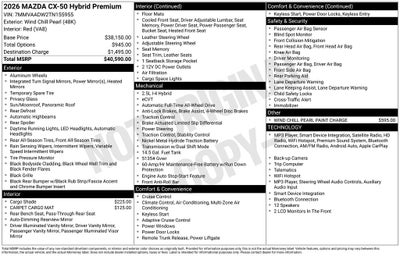 2026 Mazda Mazda CX-50 Hybrid Premium