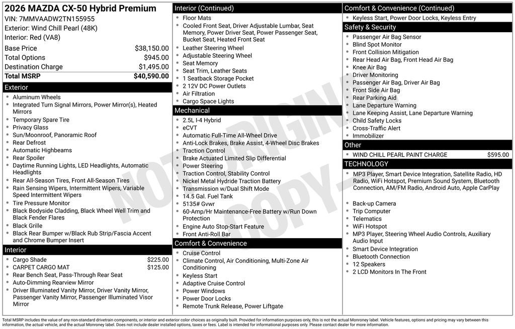2026 Mazda Mazda CX-50 Hybrid Premium