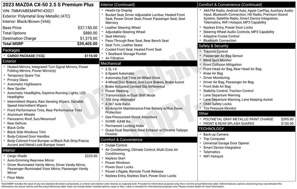 2023 Mazda Mazda CX-50 2.5 S Premium Plus Package