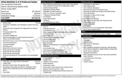 2026 Mazda Mazda3 2.5 S Preferred