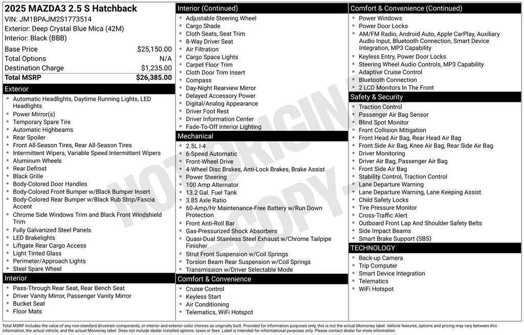 2025 Mazda Mazda3 2.5 S