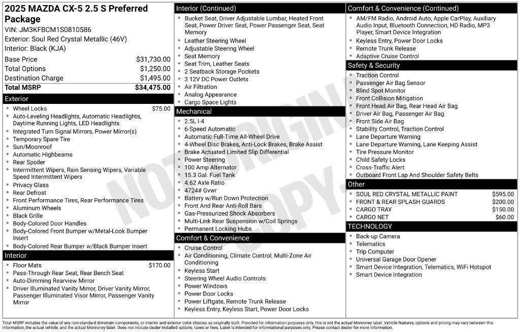 2025 Mazda Mazda CX-5 2.5 S Preferred Package