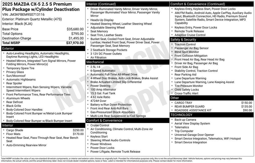 2025 Mazda Mazda CX-5 2.5 S Premium Plus Package