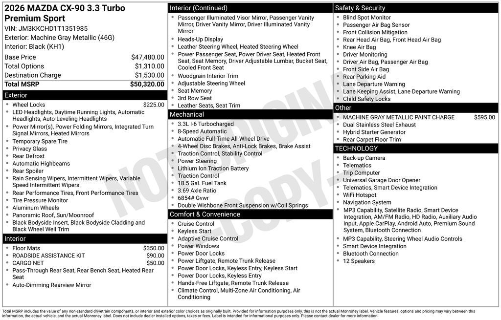 2026 Mazda Mazda CX-90 3.3 Turbo Premium