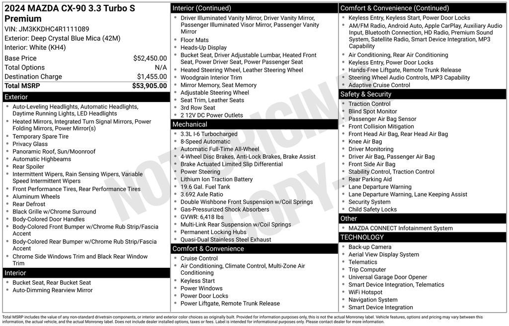 2024 Mazda Mazda CX-90 3.3 Turbo S Premium