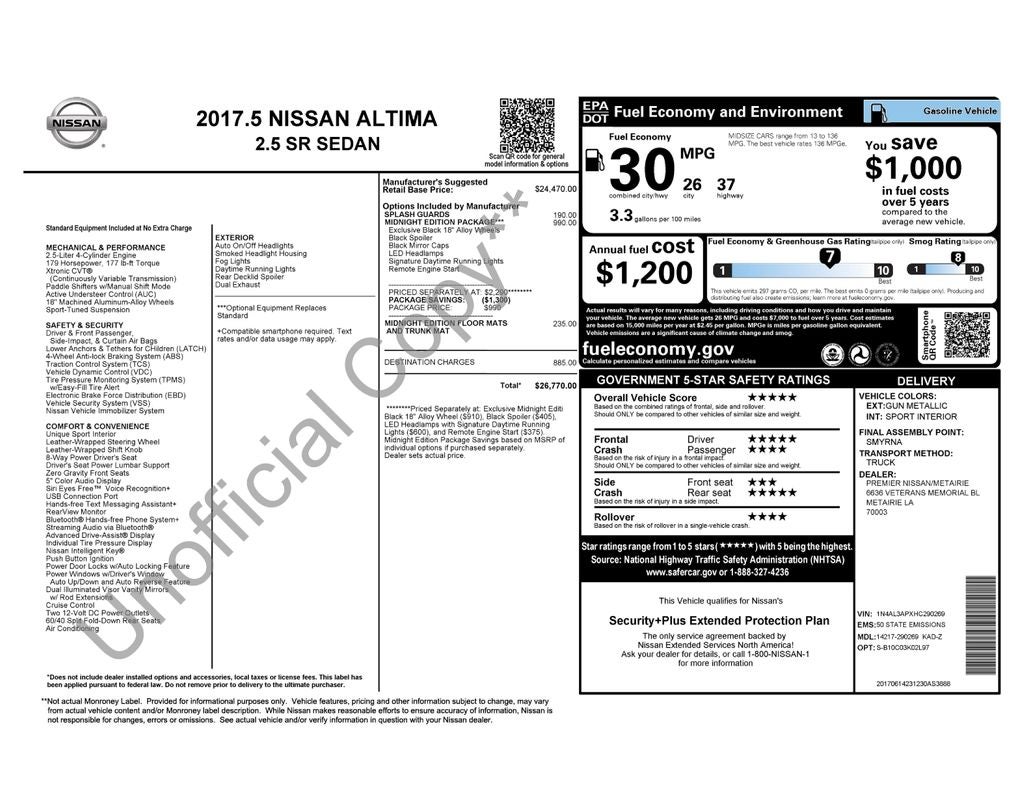 2017 Nissan Altima 2.5 SR