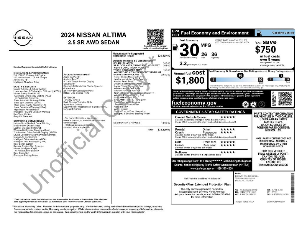 2024 Nissan Altima 2.5 SR Premium
