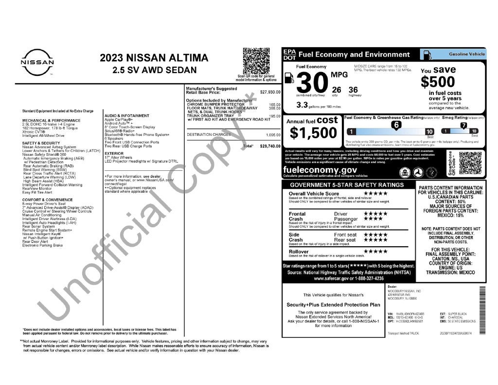 2023 Nissan Altima 2.5 SV Nissan Certified
