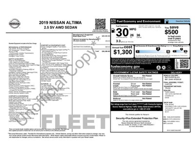 2019 Nissan Altima 2.5 SV Certified Select