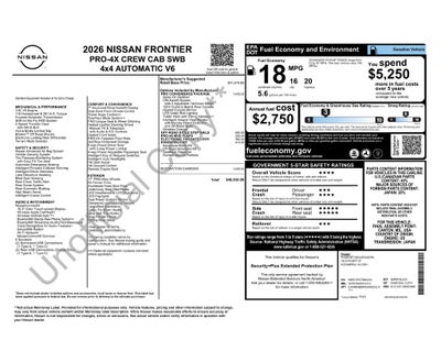 2026 Nissan Frontier PRO-4X Nissan Certified