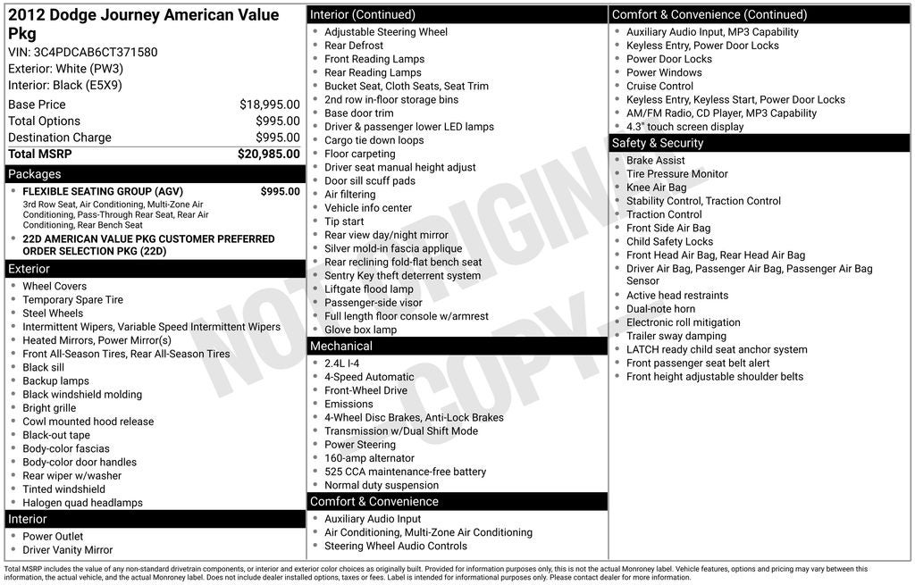 2012 Dodge Journey SE
