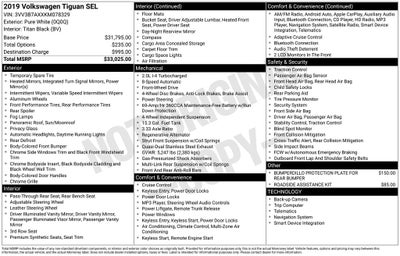 2019 Volkswagen Tiguan 2.0T SEL