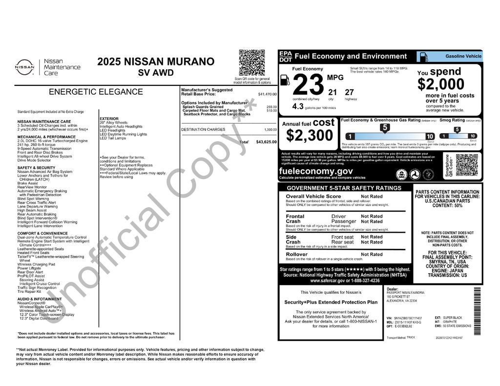 2025 Nissan Murano SV Nissan Certified
