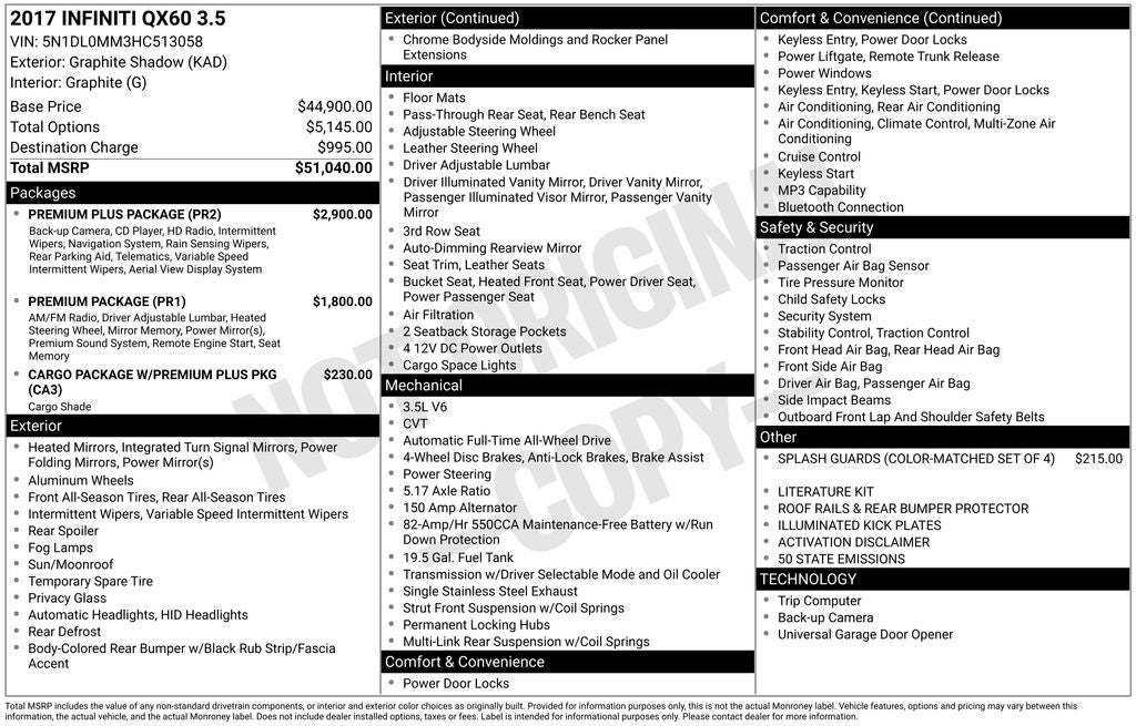 2017 INFINITI QX60 Base