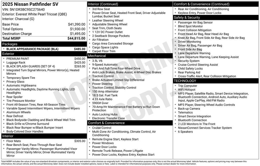 2025 Nissan Pathfinder SV Nissan Certified