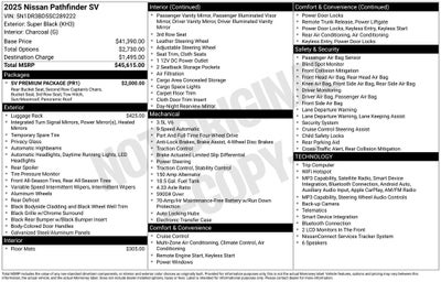 2025 Nissan Pathfinder SV Nissan Certified