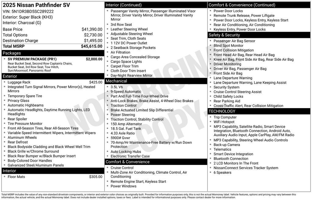 2025 Nissan Pathfinder SV Nissan Certified