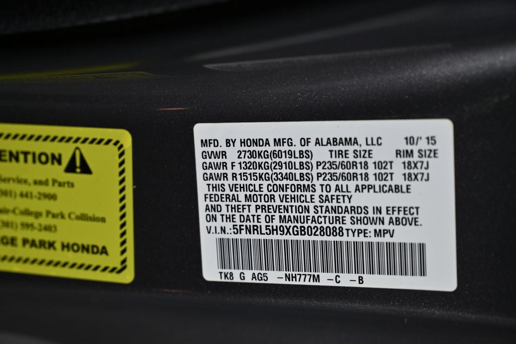 2016 Honda Odyssey Base