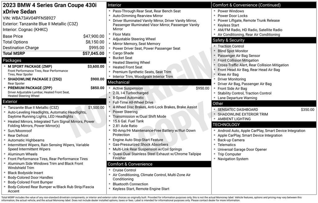 2023 BMW 4 Series 430i xDrive Gran Coupe