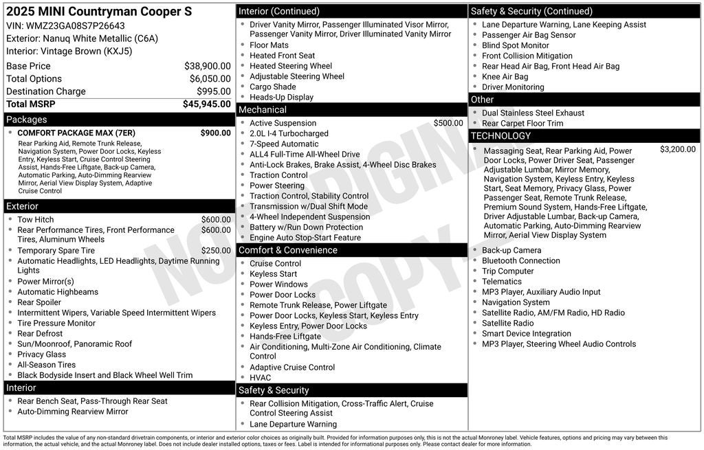 2025 MINI Cooper S Countryman Base