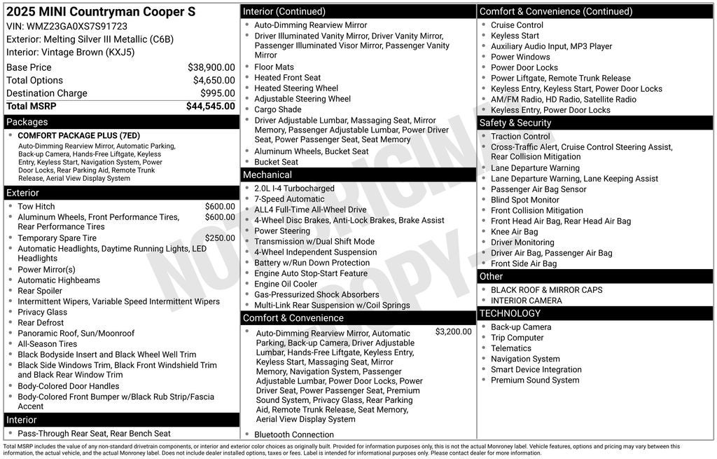 2025 MINI Cooper S Countryman Base
