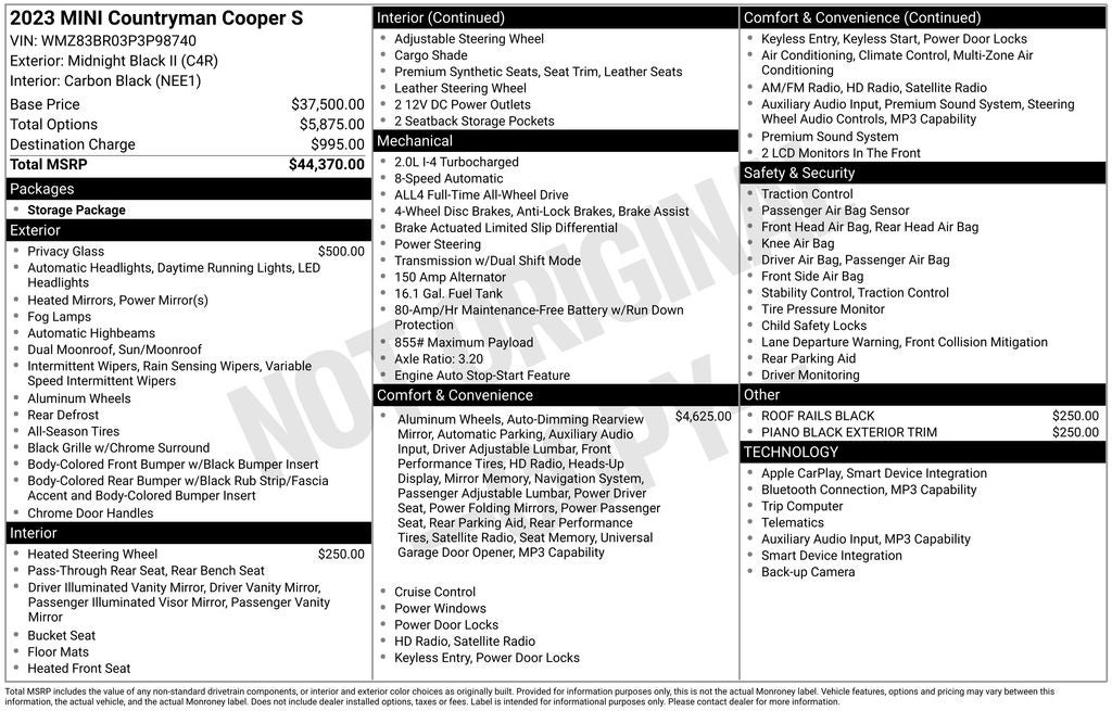2023 MINI Cooper S Countryman Base