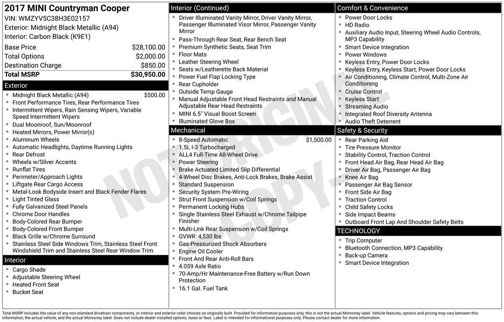 2017 MINI Cooper Countryman ALL4 Base