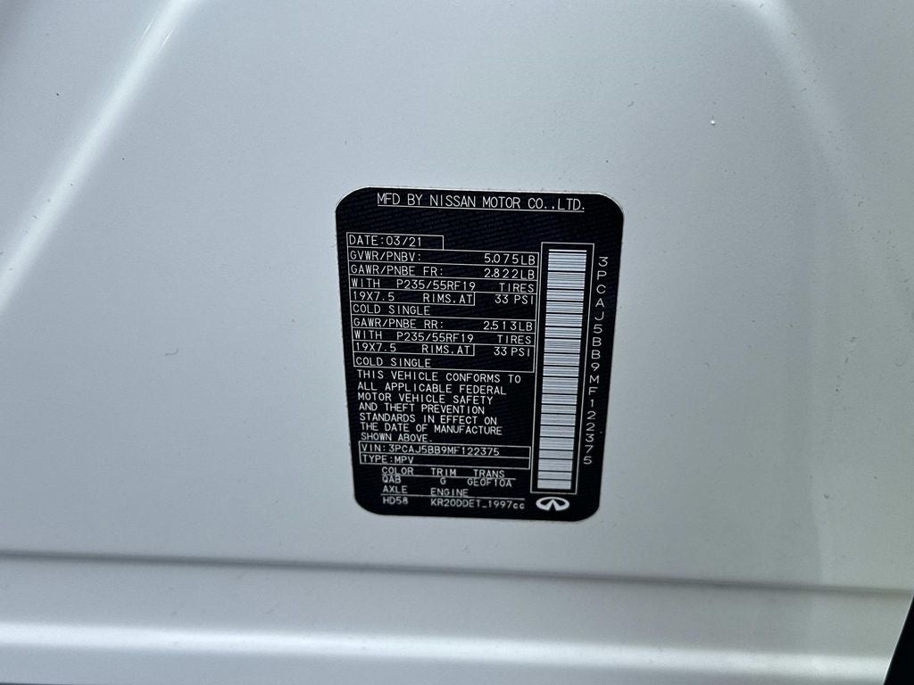 2021 INFINITI QX50 LUXE