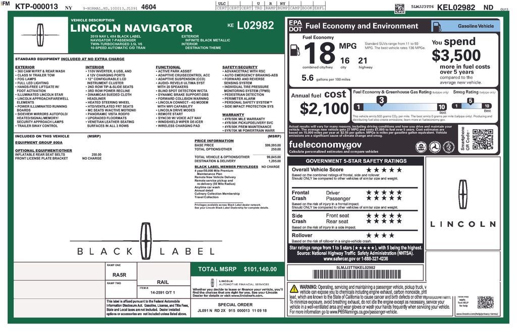 2019 Lincoln Navigator L Black Label