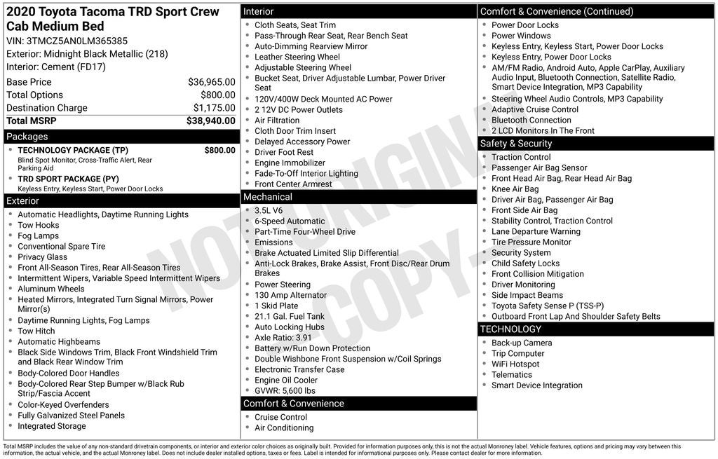 2020 Toyota Tacoma TRD Sport V6