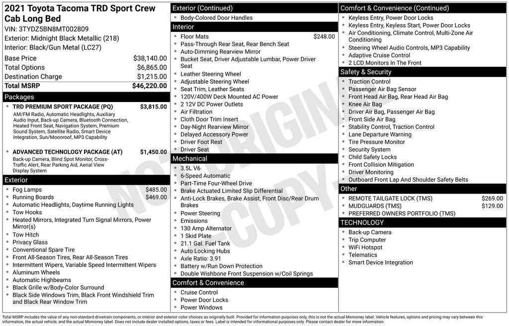 2021 Toyota Tacoma TRD Sport V6