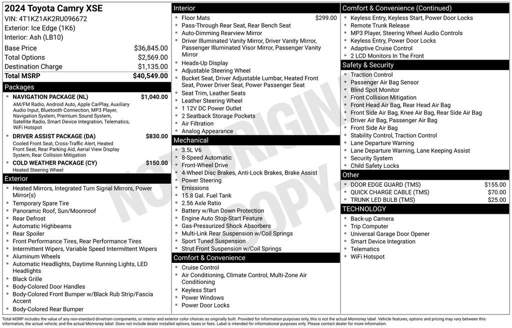 2024 Toyota Camry XSE V6