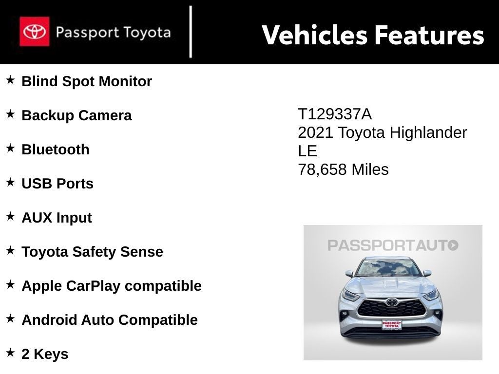 2021 Toyota Highlander LE