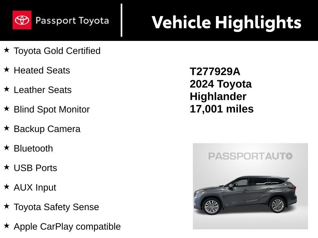 2024 Toyota Highlander Hybrid Platinum
