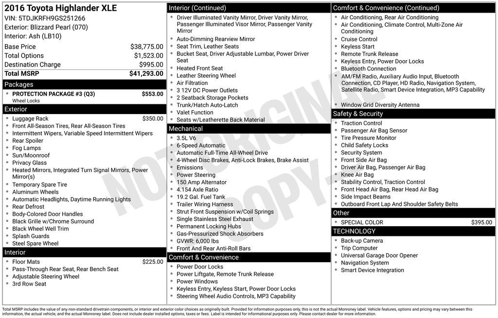 2016 Toyota Highlander XLE V6