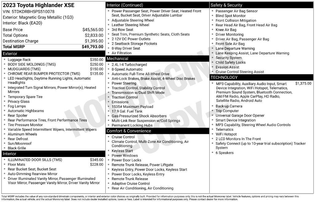 2023 Toyota Highlander XSE