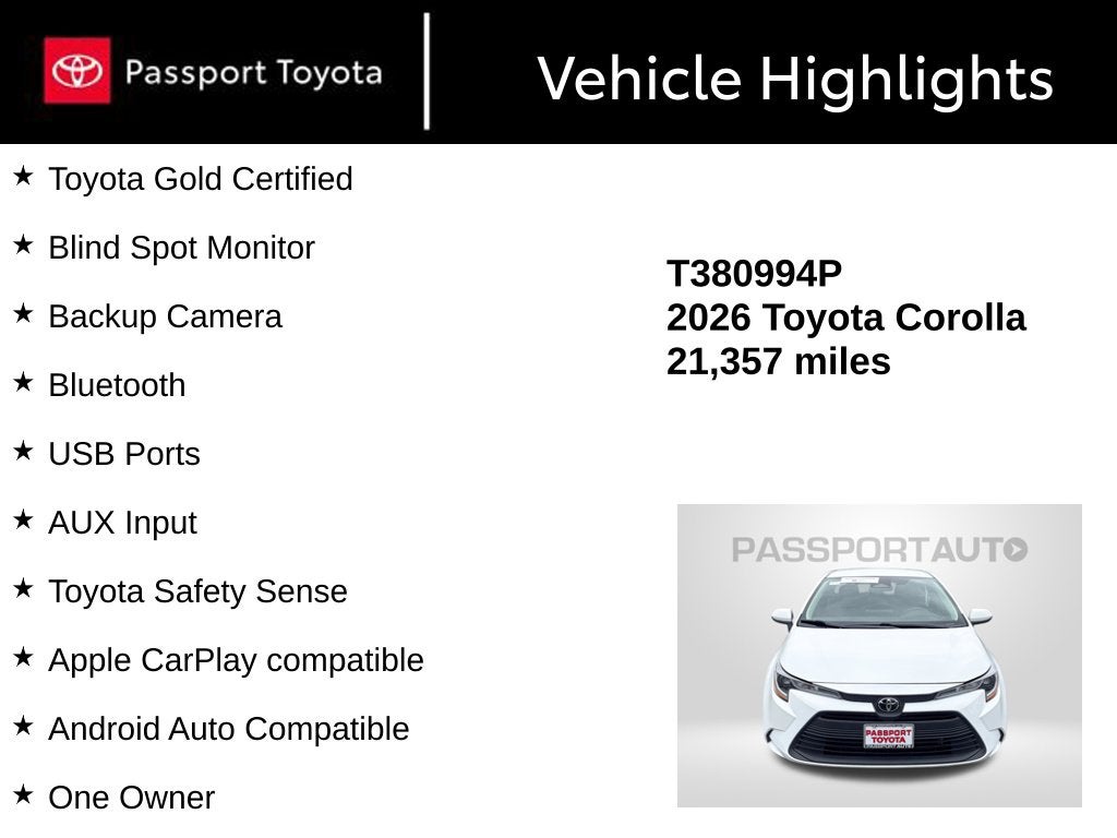 2026 Toyota Corolla LE
