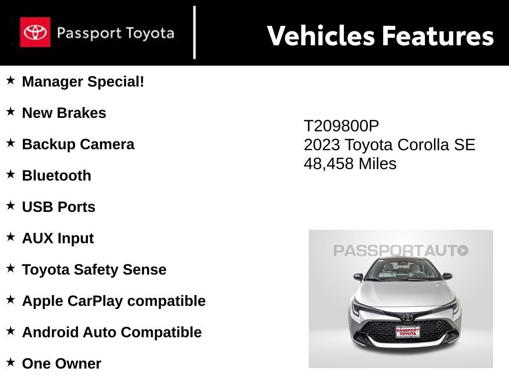 2023 Toyota Corolla Hatchback SE