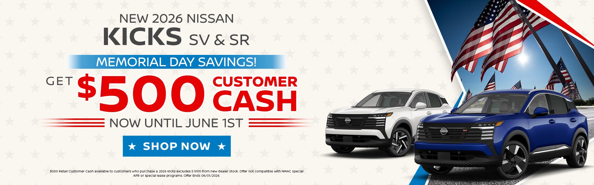 Savings on New 2026 Nissan Kicks Models