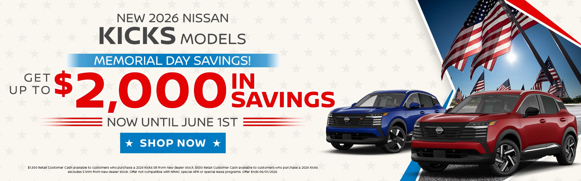 Savings on New 2026 Nissan Kicks Models