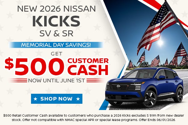Savings on New 2026 Nissan Kicks Models