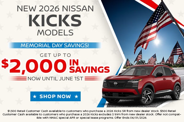 Savings on New 2026 Nissan Kicks Models